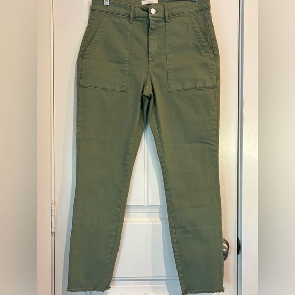 LOFT Pants - Loft Utility Pant Sage/Celadon Color with frayed hem. Size 6